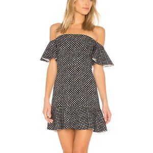 Saloni Amelia Polka Dot Dress in Black‎ & White sz 2